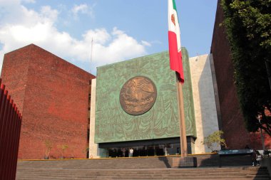 Mexico City, Meksika - 26 Şubat 2025: Meksika 'nın federal yasama gücünün birleştiği Birlik Kongresi Cephesi. Senatörler ve Vekiller Odası