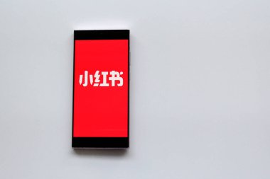 Mexico City, Mexico - 22 Şubat 2025: RedNote veya Xiaohongshu, TikTok 'a alternatif olarak Çin' in sosyal ağ ve e-ticaret platformu.