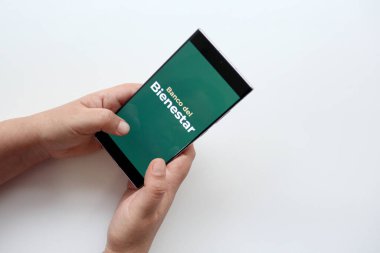 Mexico City, Mexico - 22 Şubat 2025: Banco del Bienestar, Meksika 'da kurulan ve Meksika hükümetine bağlı bir bankacılık kurumudur.