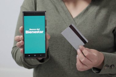 Mexico City, Mexico - 22 Şubat 2025: Banco del Bienestar, Meksika 'da kurulan ve Meksika hükümetine bağlı bir bankacılık kurumudur.