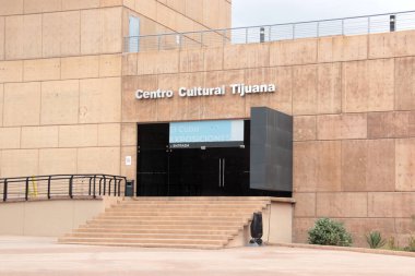 Tijuana, Baja California, Meksika - 14 Mart 2025: Meksika ile ABD arasındaki sınırdaki Tijuana Kültür Merkezi, sanatsal ve kültürel çalışmalar, kentin bir sembolü