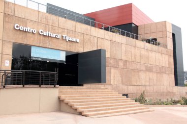 Tijuana, Baja California, Meksika - 14 Mart 2025: Meksika ile ABD arasındaki sınırdaki Tijuana Kültür Merkezi, sanatsal ve kültürel çalışmalar, kentin bir sembolü