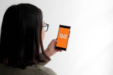 Mexico City, Mexico - 22 Şubat 2025: Temu tüketicileri satıcılara, üreticilere ve markalara bağlayan, başta Çin olmak üzere düşük fiyatlı ürünler sunan çevrimiçi bir e-ticaret pazarıdır.