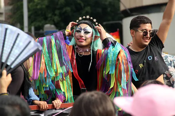 Mexico City, Mexico - 29 Haziran 2024: Onur Yürüyüşü, CDMX caddelerinde LGBTİ topluluğunun, lezbiyen, eşcinsel, biseksüel, trans ve interseksüel üyelerinin bir festival gösterisidir.
