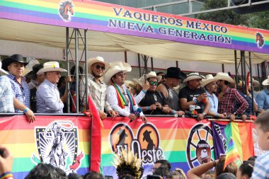 Mexico City, Mexico - 29 Haziran 2024: Eşcinsel Gurur Yürüyüşü, LGBT + toplumunu kutlayan ve hakları için savaşan cinsiyet ve cinsiyet farklılıklarını anan bir gösteridir.