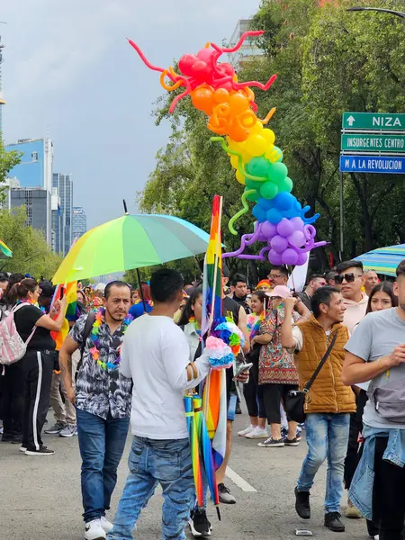 Mexico City, Mexico - 29 Haziran 2024: Eşcinsel Gurur Yürüyüşü, LGBT + toplumunu kutlayan ve hakları için savaşan cinsiyet ve cinsiyet farklılıklarını anan bir gösteridir.