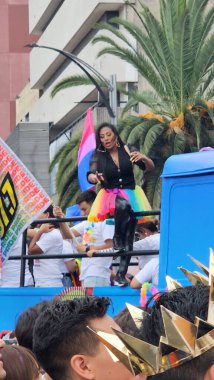 Mexico City, Mexico - 29 Haziran 2024: CDMX 'teki LGBT + gurur yürüyüşü, cinsel ve cinsiyet çeşitliliğini, lezbiyen, eşcinsel, biseksüel, transseksüel eşcinsellerin eşit hakları için yapılan bir gösteridir.