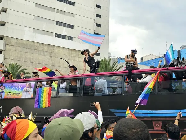Mexico City, Mexico - 29 Haziran 2024: CDMX 'teki LGBT + gurur yürüyüşü, cinsel ve cinsiyet çeşitliliğini, lezbiyen, eşcinsel, biseksüel, transseksüel eşcinsellerin eşit hakları için yapılan bir gösteridir.