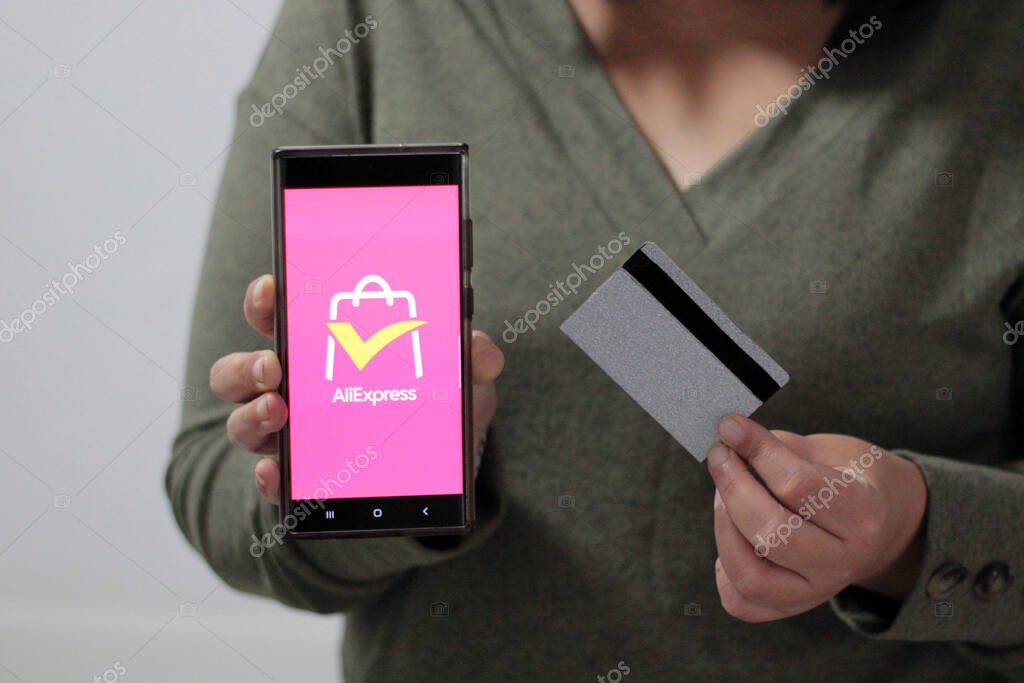 Mexico City, Mexico - Feb 22, 2025: AliExpress, the international e-commerce platform of the Alibaba Group, sells products at low prices
