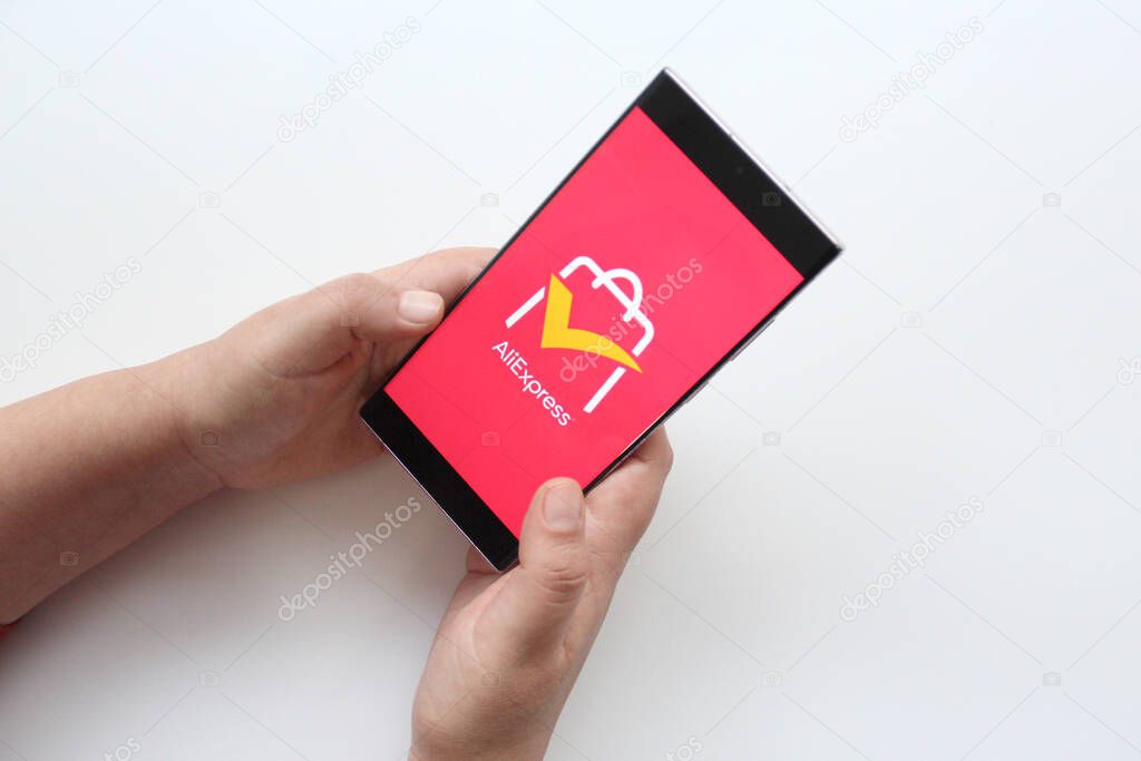Mexico City, Mexico - Feb 22, 2025: AliExpress, the international e-commerce platform of the Alibaba Group, sells products at low prices