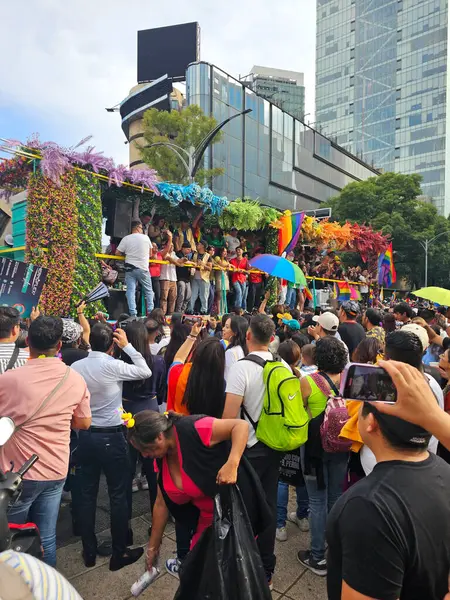 Mexico City, Mexico - 29 Haziran 2024: CDMX 'teki LGBT + gurur yürüyüşü, cinsel ve cinsiyet çeşitliliğini, lezbiyen, eşcinsel, biseksüel, transseksüel eşcinsellerin eşit hakları için yapılan bir gösteridir.