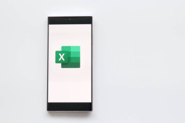 Mexico City, Mexico - 22 Şubat 2025: Excel, Microsoft 'un hesap tablolarını oluşturmanızı, görmenizi, düzenlemenizi ve paylaşmanızı sağlayan mobil uygulamadır. Hesaplamalar yap ve herhangi bir mobil aygıttan grafikler oluştur