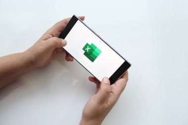 Mexico City, Mexico - 22 Şubat 2025: Excel, Microsoft 'un hesap tablolarını oluşturmanızı, görmenizi, düzenlemenizi ve paylaşmanızı sağlayan mobil uygulamadır. Hesaplamalar yap ve herhangi bir mobil aygıttan grafikler oluştur