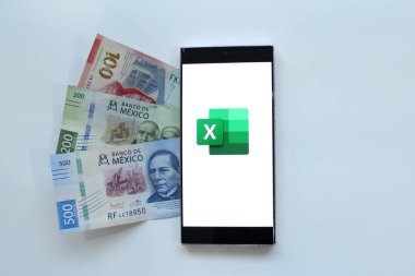 Mexico City, Mexico - 22 Şubat 2025: Excel, Microsoft 'un hesap tablolarını oluşturmanızı, görmenizi, düzenlemenizi ve paylaşmanızı sağlayan mobil uygulamadır. Hesaplamalar yap ve herhangi bir mobil aygıttan grafikler oluştur