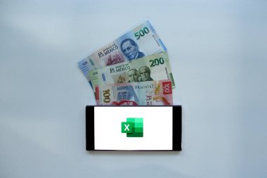 Mexico City, Mexico - 22 Şubat 2025: Excel, Microsoft 'un hesap tablolarını oluşturmanızı, görmenizi, düzenlemenizi ve paylaşmanızı sağlayan mobil uygulamadır. Hesaplamalar yap ve herhangi bir mobil aygıttan grafikler oluştur