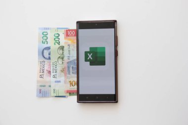 Mexico City, Mexico - 22 Şubat 2025: Excel, Microsoft 'un hesap tablolarını oluşturmanızı, görmenizi, düzenlemenizi ve paylaşmanızı sağlayan mobil uygulamadır. Hesaplamalar yap ve herhangi bir mobil aygıttan grafikler oluştur