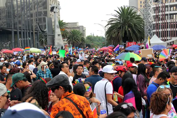 Mexico City, Mexico - 29 Haziran 2024: Onur Yürüyüşü, CDMX caddelerinde LGBTİ topluluğunun, lezbiyen, eşcinsel, biseksüel, trans ve interseksüel üyelerinin bir festival gösterisidir.