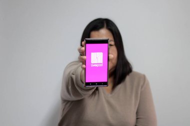 Mexico City, Mexico - 22 Şubat 2025: Liverpool Pocket Mağazası uygulaması ve web sitesi internet üzerinden alışveriş için bir mobil uygulamadır.