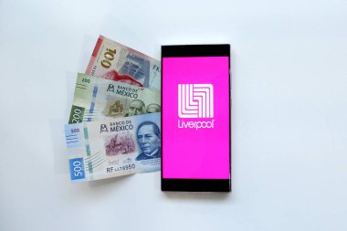 Mexico City, Mexico - 22 Şubat 2025: Liverpool Pocket Mağazası uygulaması ve web sitesi internet üzerinden alışveriş için bir mobil uygulamadır.