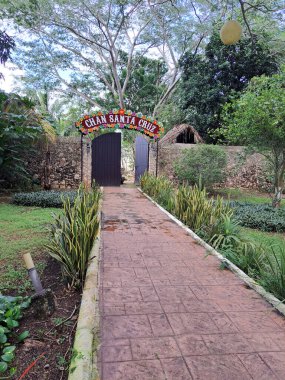 Merida, Yucatan, Meksika - 21 Kasım 2022: Merida, Yucatan 'daki Hacienda Santa Cruz butik oteli misafirlere doğa, huzur, konfor ve mahremiyet sunuyor