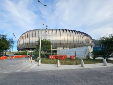 Monterrey, Nuevo Leon, Meksika - 29 Temmuz 2025: Guadalupe, Nuevo Leon, Meksika 'da bulunan BBVA Futbol Stadyumu, 2026 FIFA Dünya Kupası' na ev sahipliği yapmaktadır.