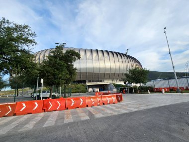Monterrey, Nuevo Leon, Meksika - 29 Temmuz 2025: Guadalupe, Nuevo Leon, Meksika 'da bulunan BBVA Futbol Stadyumu, 2026 FIFA Dünya Kupası' na ev sahipliği yapmaktadır.