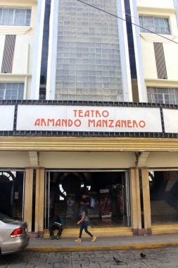 Merida, Yucatan, Meksika - 29 Ekim 2024: Armando Manzanero Tiyatrosu Yucatan, Meksika 'daki Merida şehrinin tarihi merkezinde tiyatro eserleri sunan ve sergileyen kültürel bir mekan.