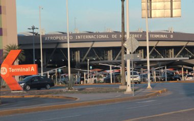 Monterrey, Nuevo Leon, Meksika - 27 Temmuz 2025: Monterrey Generali Mariano Escobedo Uluslararası Havalimanı MTY, Nuevo Leon 'un en modern havaalanlarından biridir.