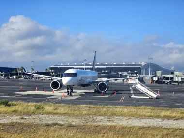 Monterrey, Nuevo Leon, Meksika - 27 Temmuz 2025: Monterrey Generali Mariano Escobedo Uluslararası Havalimanı MTY, Nuevo Leon 'un en modern havaalanlarından biridir.