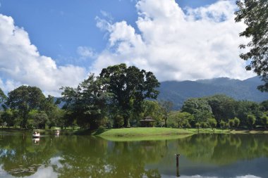 Taiping Lake Gardens 'ın güzel manzarası. Taiping 'de, Malezya' nın Perak eyaletinde eski bir kasabadır.. 