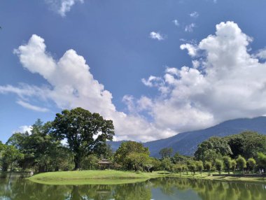 Taiping Lake Gardens 'ın güzel manzarası. Taiping 'de, Malezya' nın Perak eyaletinde eski bir kasabadır.. 