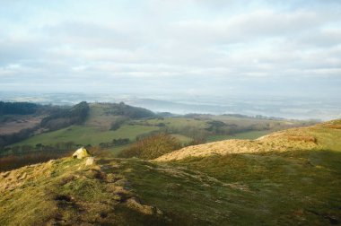İskoç kırsalının manzarası. Batı Lothian, İskoçya
