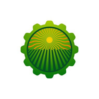 Çiftlik ve plantasyon logosu ve güneş enerjisi