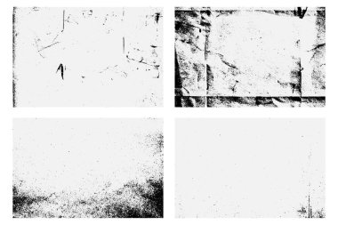 Efektli dokunun kümesi grunge, hasarlı, eski Vektör EPS