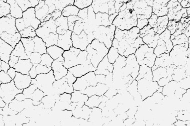 Texture of arid ground cracks and splashes of stains, black and white texture background EPS vector