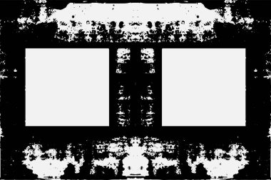 square frame with Grunge black ink ornament around the edges, white background in vector EPS format B