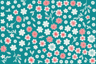 floral ornament pattern in colorful flat design for gift wrapping, vector stock