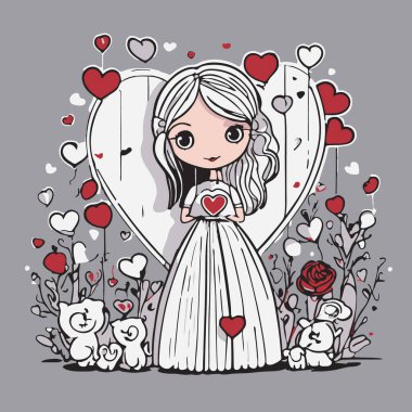 Vektör biçimi, düz tasarım, izole edilmiş arkaplan temalı Sevgililer Günü.