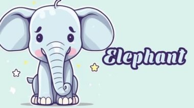 Hayvan isimlerine eğitici animasyon, video hayvan 4k çözünürlüğü.