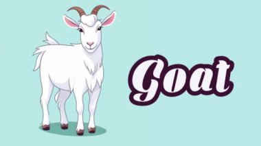 Hayvan isimlerine eğitici animasyon, video hayvan 4k çözünürlüğü.