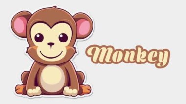 Hayvan isimlerine eğitici animasyon, video hayvan 4k çözünürlüğü.