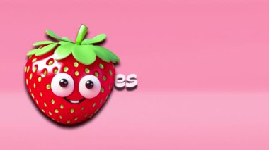 Üzüm animasyon videosu, 4K çözünürlüklü çocuklar için meyve isimlerine giriş.