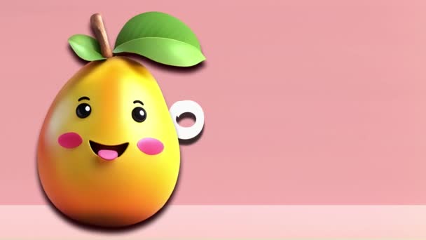 Animacja Winogron Wprowadzenie Nazw Owoców Dla Dzieci Rozdzielczością — Wideo stockowe