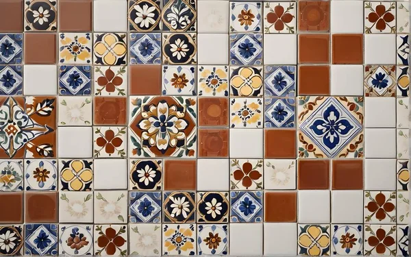Arbic ceramic tile texture, classic and old school with 8K resolution.