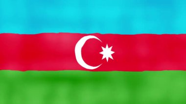 Azerbaycan bayrağı dalgalanan kumaş mükemmel döngü, tam ekran animasyon 4K Çözünürlük mp4