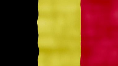 Belçika bayrağı dalgalanan kumaş mükemmel döngü, tam ekran animasyon 4K Çözünürlük mp4