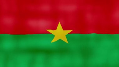 Burkina Faso bayrağı dalgalanan kumaş mükemmel döngü, tam ekran animasyon 4K Çözünürlük mp4