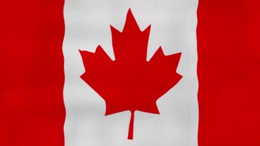 Kanada bayrağı dalgalanan kumaş mükemmel döngü, tam ekran animasyon 4K Çözünürlük. mp4