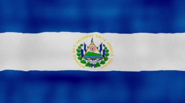 El Salvador bayrağı dalgalanan kumaş mükemmel döngü, tam ekran animasyon 4K Çözünürlük mp4