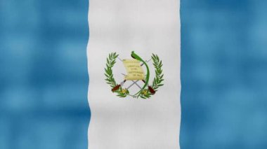 Guatemala bayrağı dalgalanan kumaş mükemmel döngü, tam ekran animasyon 4K Çözünürlük mp4